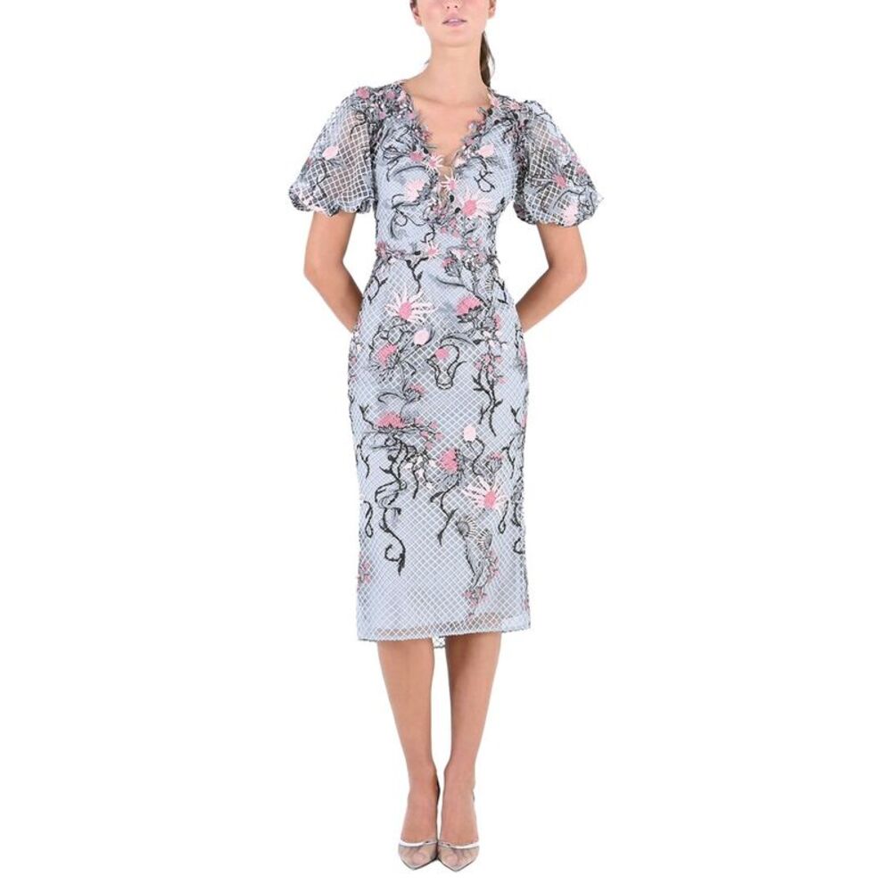 Marchesa Notte Womens Midi Dress, Pink